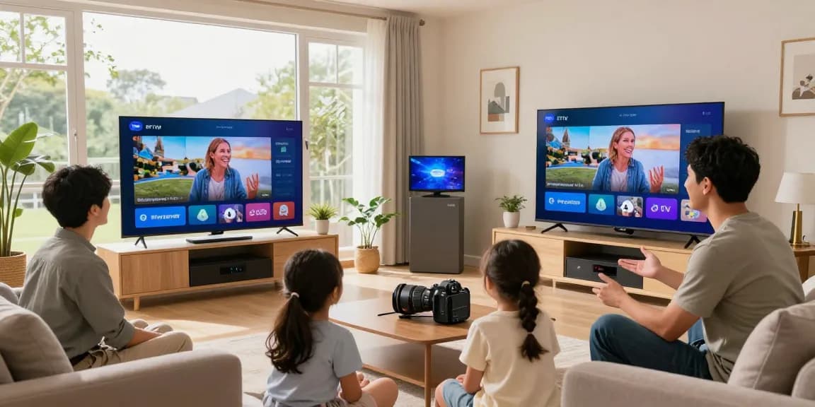 Trusted IPTV reseller uk assisting a local family with home entertainment setup, providing quality service in the community.
