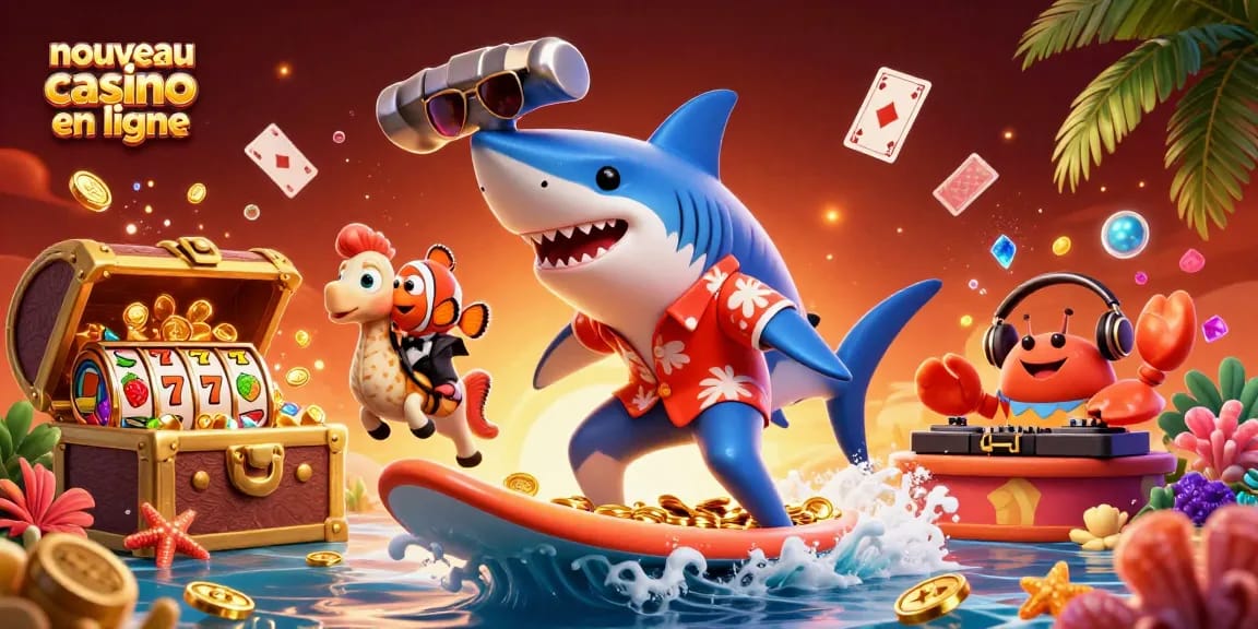 Expérimentez le nouveau casino en ligne avec une scène vibrante de jeu et de fun sous la mer.