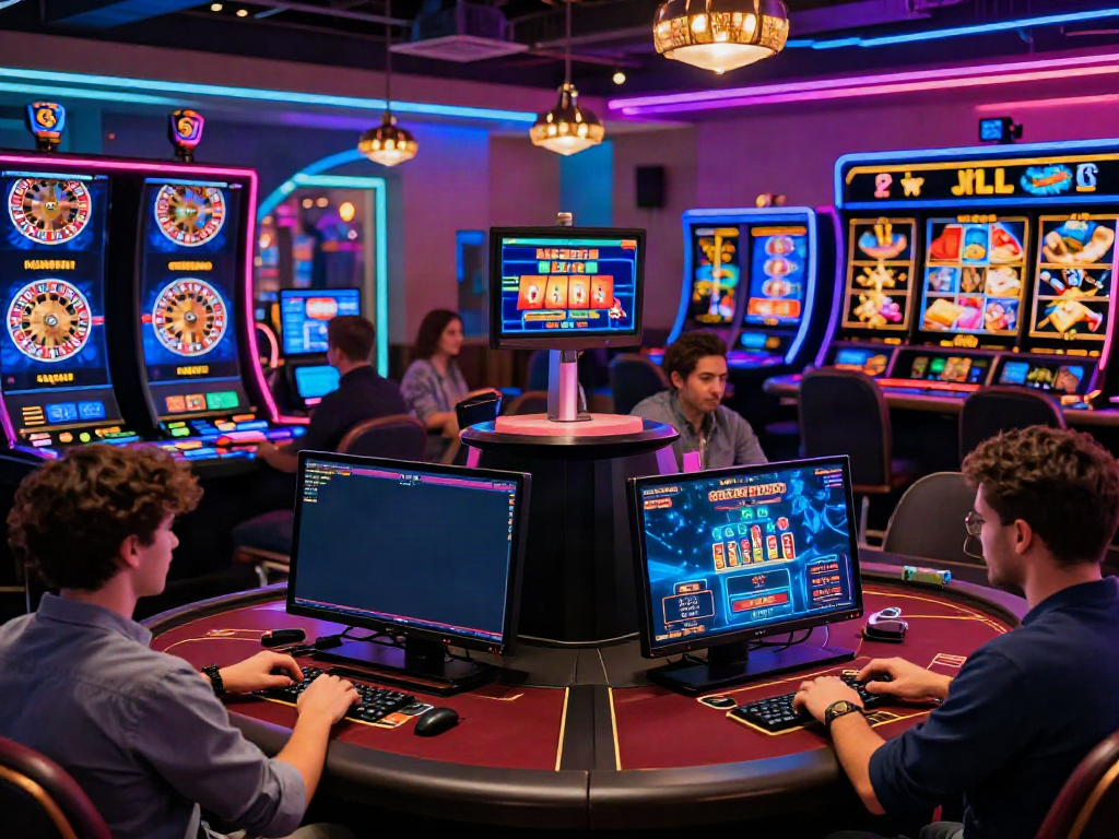 uk casinos not on gamstop featuring vibrant online casino gaming scene with players engaged in interactive game experiences.