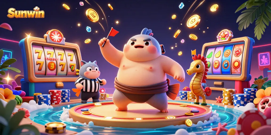 Sunwin brings excitement to online betting with dynamic slot reels, vibrant casino elements, and engaging characters.