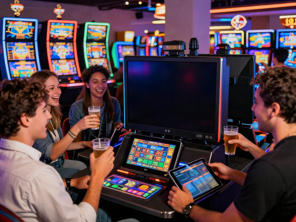 Friends joyfully celebrating while playing at UK casinos not on GamStop.