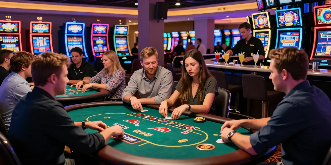 Exciting atmosphere of uk casinos not on gamstop featuring diverse players at gaming tables