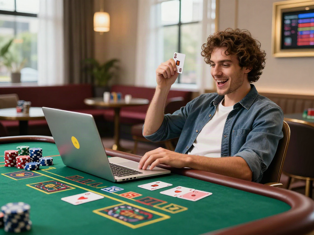 Exciting online gaming experience showcasing relaxed player engaging with uk casinos not on gamstop.