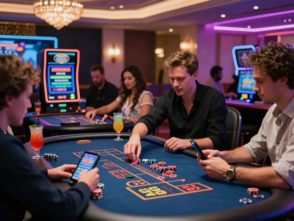 Engaging scene at UK casinos not on GamStop with players enjoying their gaming experience.
