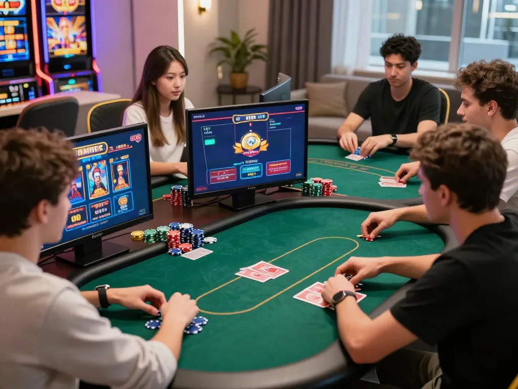 Exciting scene of players engaging in games at uk casinos not on gamstop.