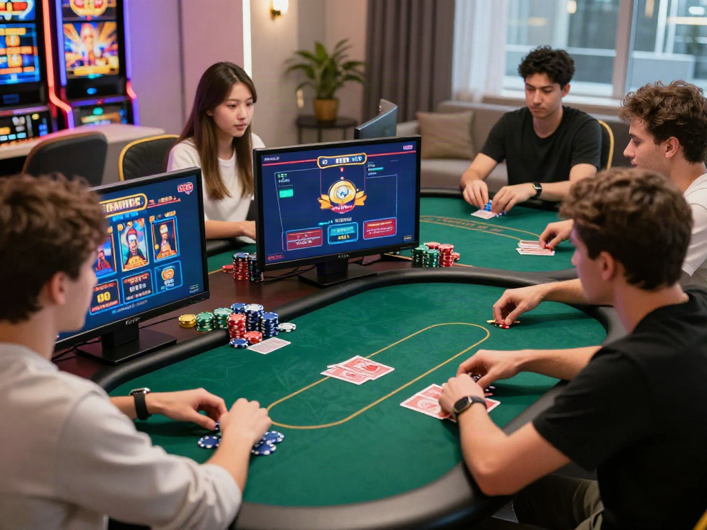 Exciting scene of players engaging in games at uk casinos not on gamstop.