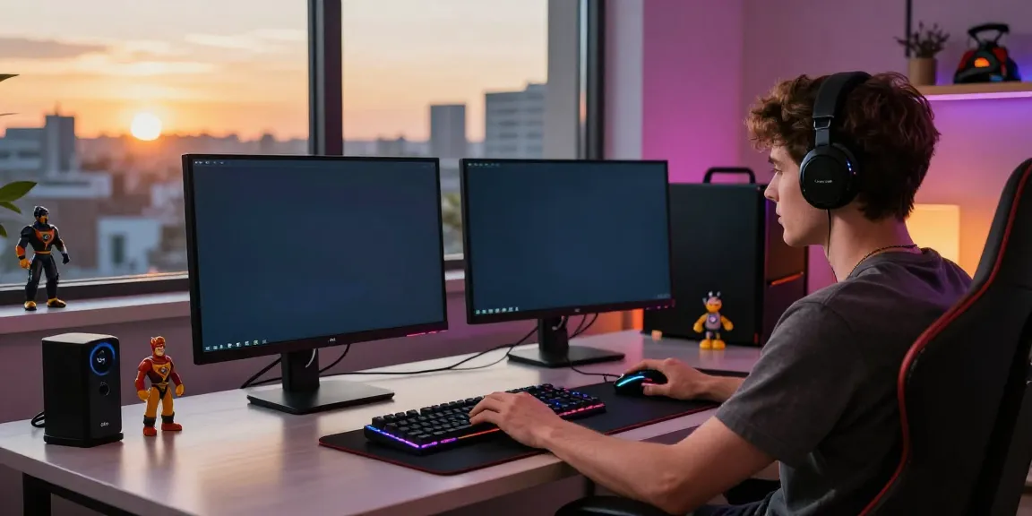 Exciting online gaming setup at home showcasing UK casinos not on GamStop details, vibrant ambient lighting.