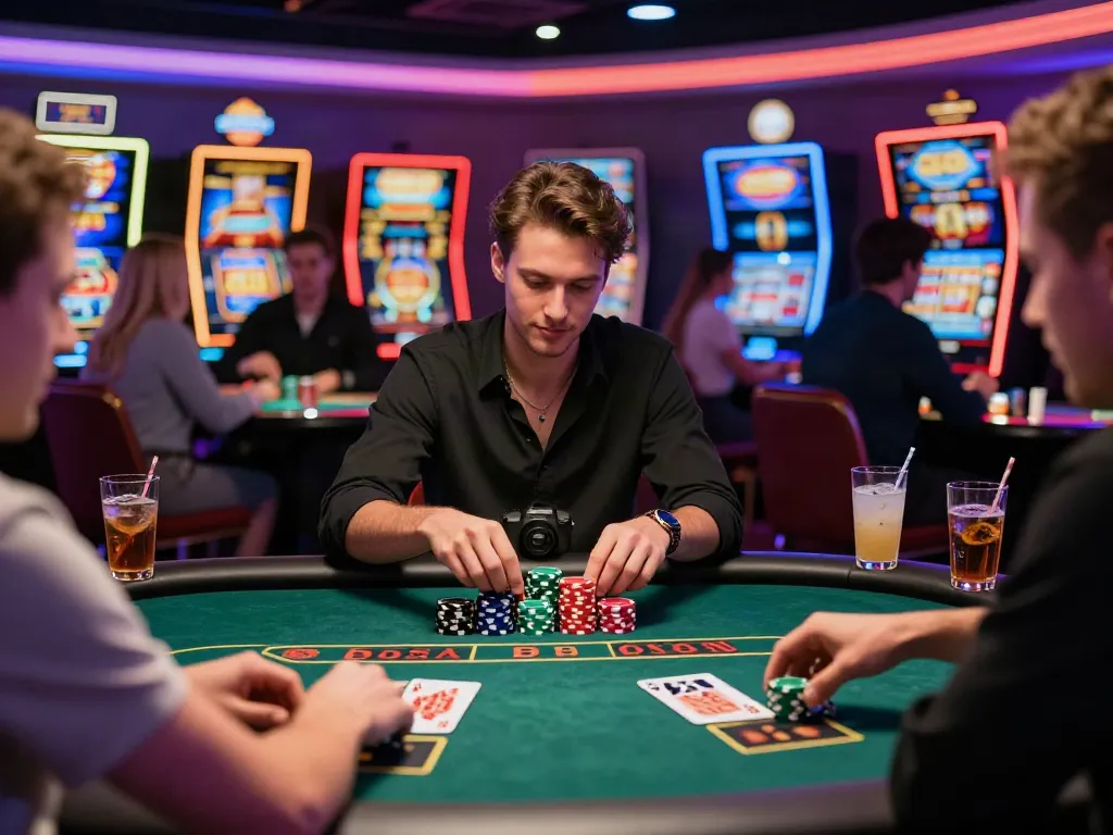 Exciting gaming atmosphere showing players at uk casinos not on gamstop, highlighting a vibrant online casino setting.