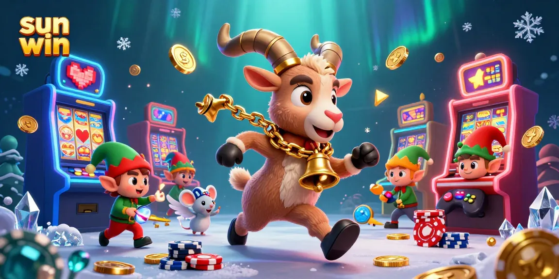 Win big at the sun win casino with festive characters and vibrant slot machines!
