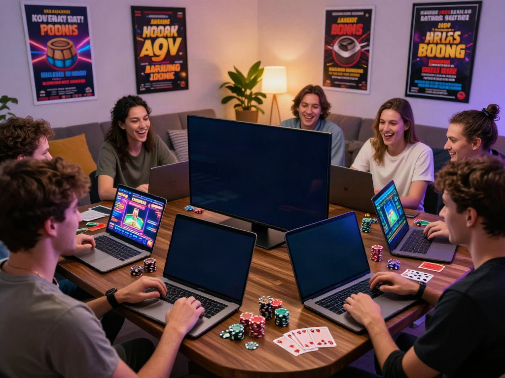 Group enjoying gaming at non GamStop casinos, showcasing excitement and interaction.